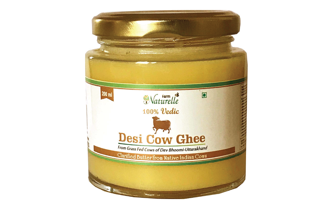 Farm Naturelle Desi Cow Ghee    Glass Jar  200 millilitre